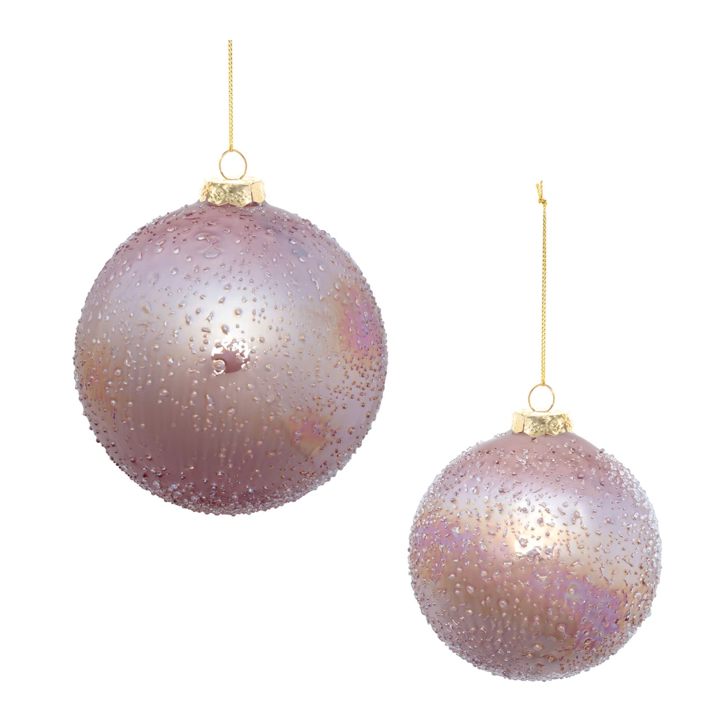 Melrose International Iridescent Beaded Glass Ornament (Set of 4)