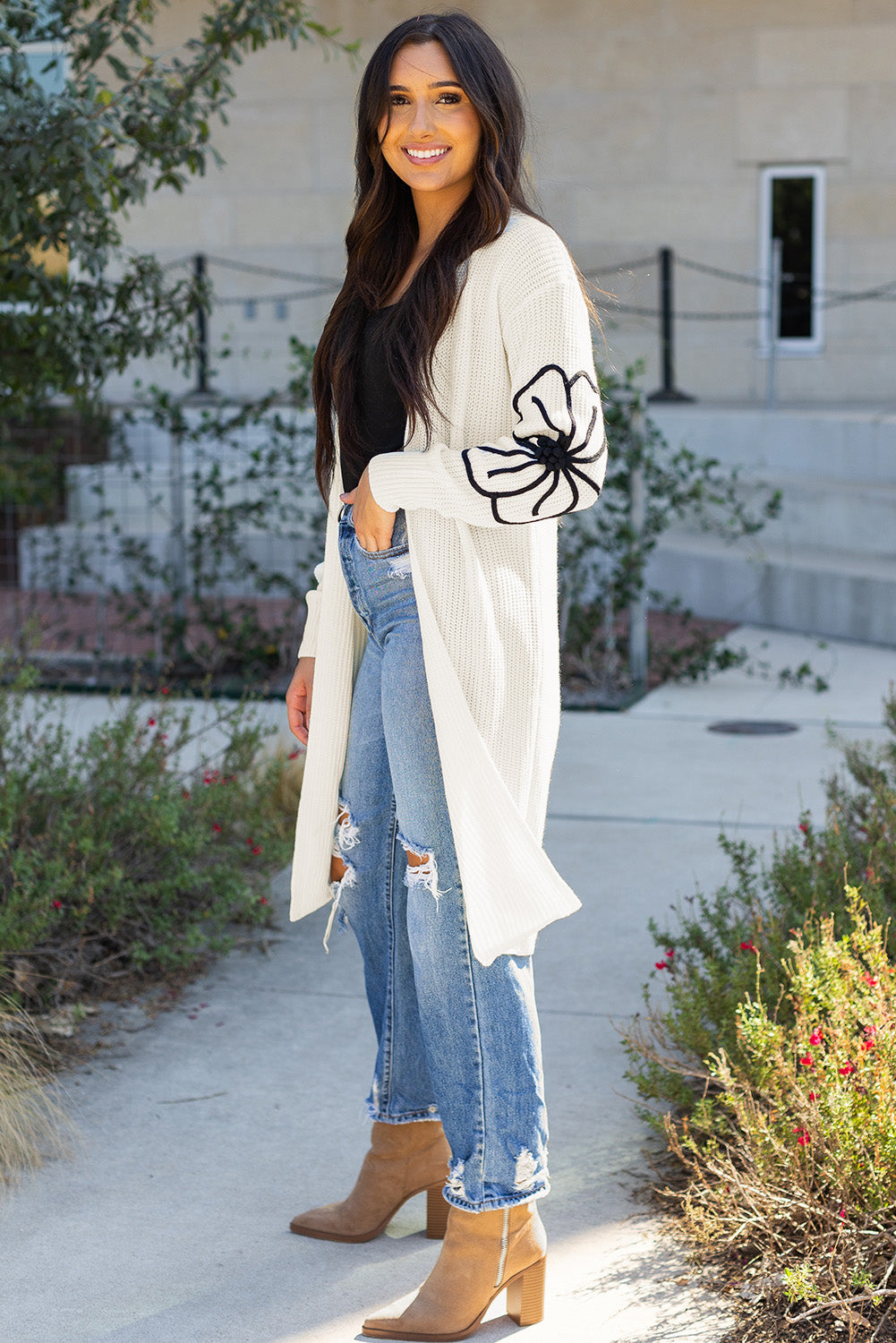 Threaded Pear Trinity Open Front Duster Cardigan