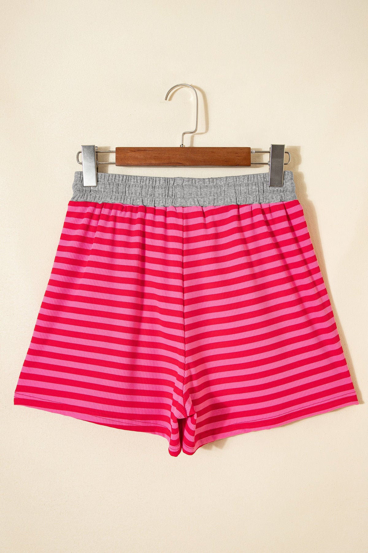 Threaded Pear Ocean Waist Casual Ribbed Shorts