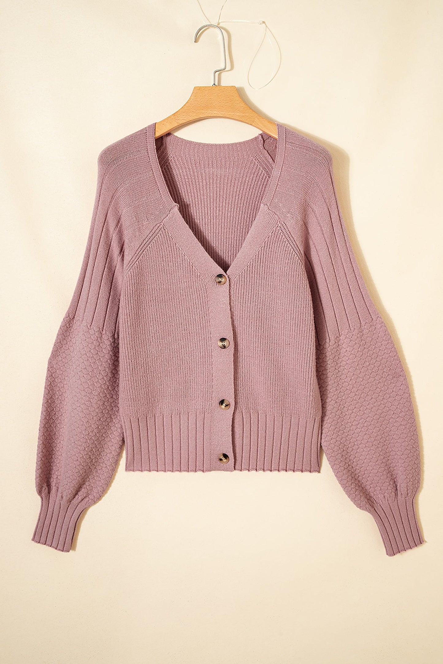 Threaded Pear Khloe Mixed Texture Knit Sweater