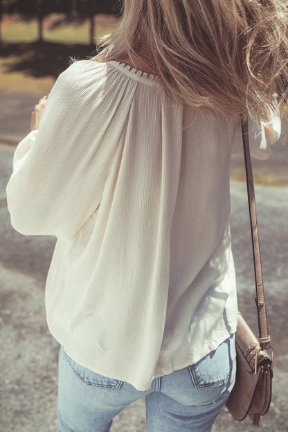 Threaded Pear June Puff Sleeve Loose Shirt