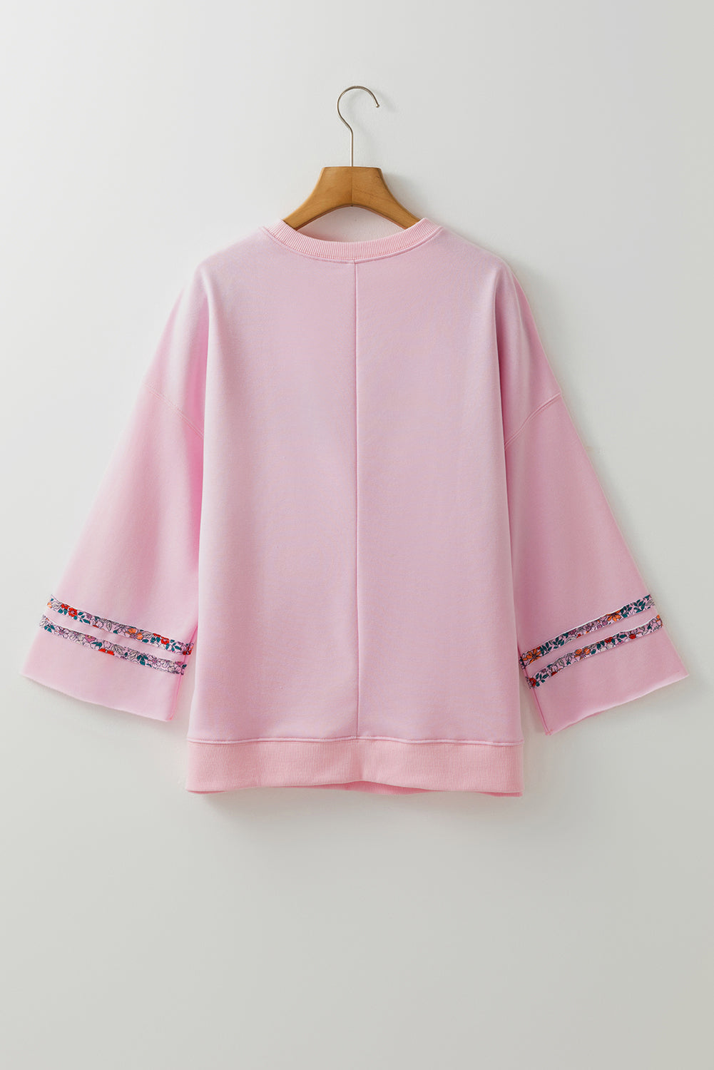 Threaded Pear Peace Drop Shoulder Wide Sleeve Casual Top