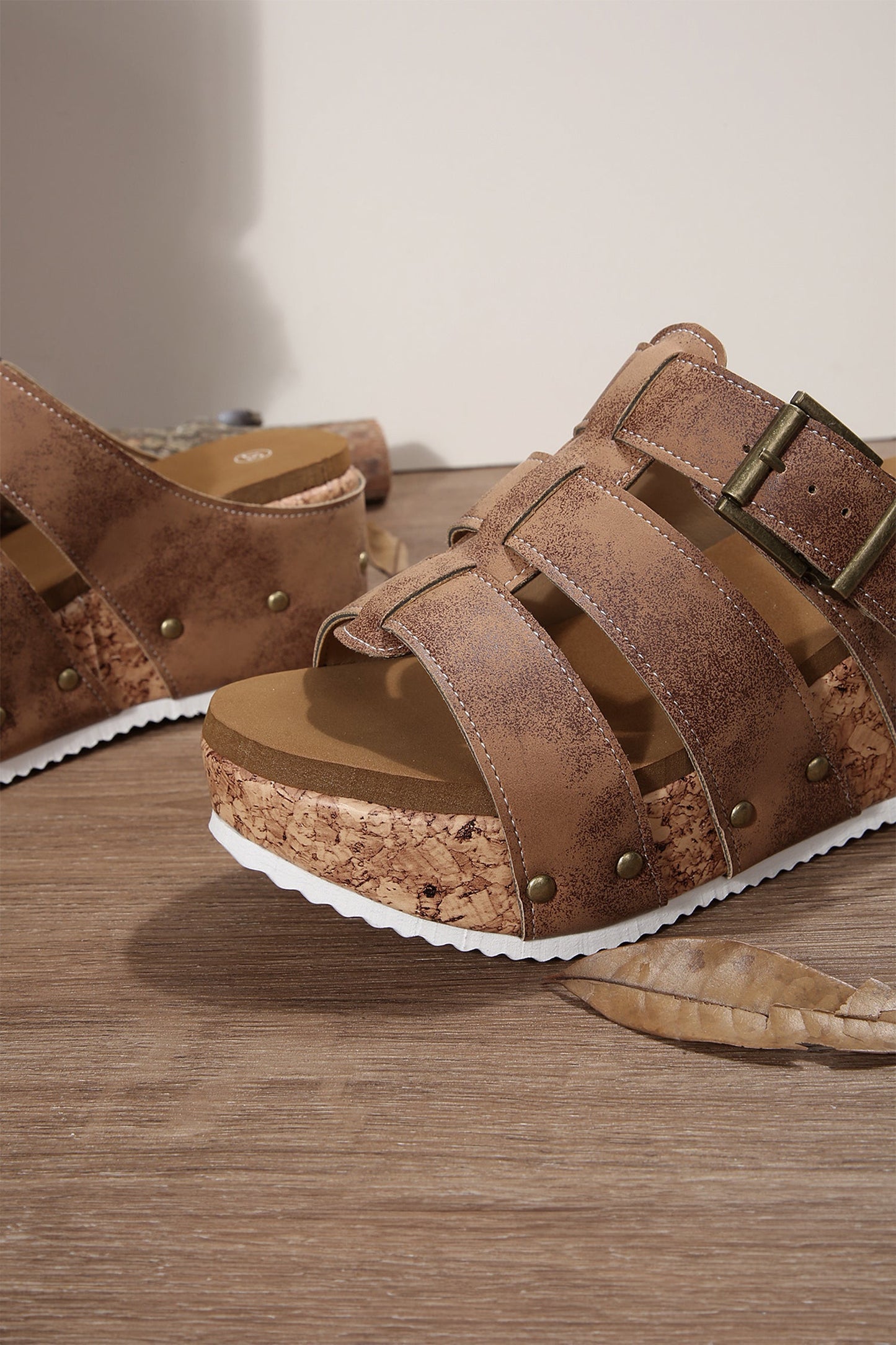 Threaded Pear Melody Cork Wedge Platform Sandals