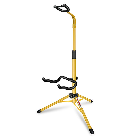 5 Core Guitar Stand Floor Adjustable Heavy Duty W Neck Holder for Acoustic Electric Classic Bass - GSH HD YLW - Yellow