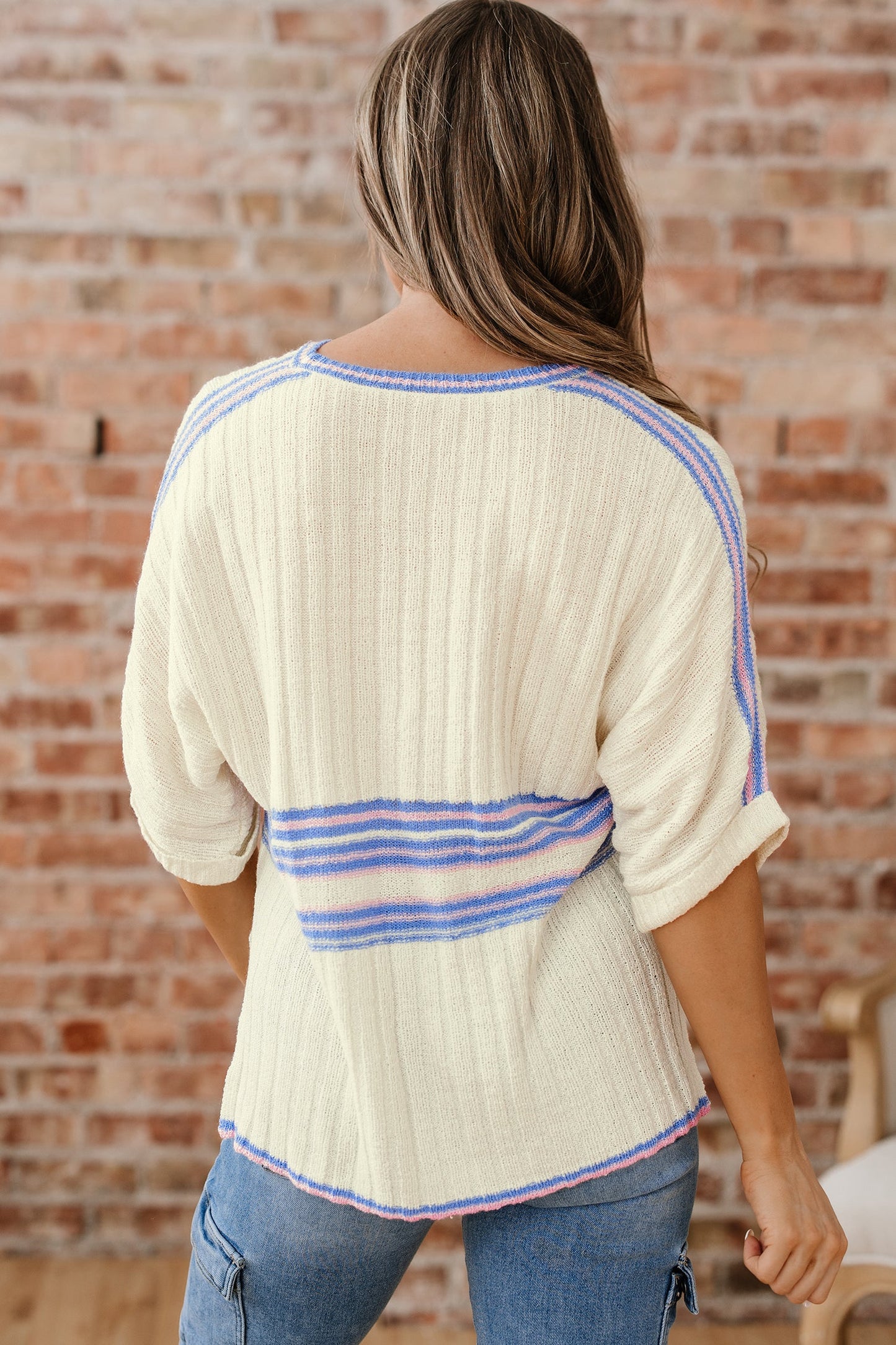 Threaded Pear Haven Rib Knit Oversized Sweater