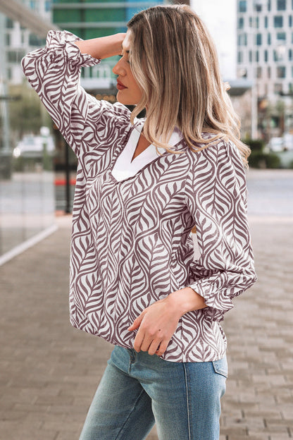 Threaded Pear Phoebe Collar Puff Sleeve Top