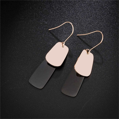 Black & Rose Goldtone Scale Drop Earring