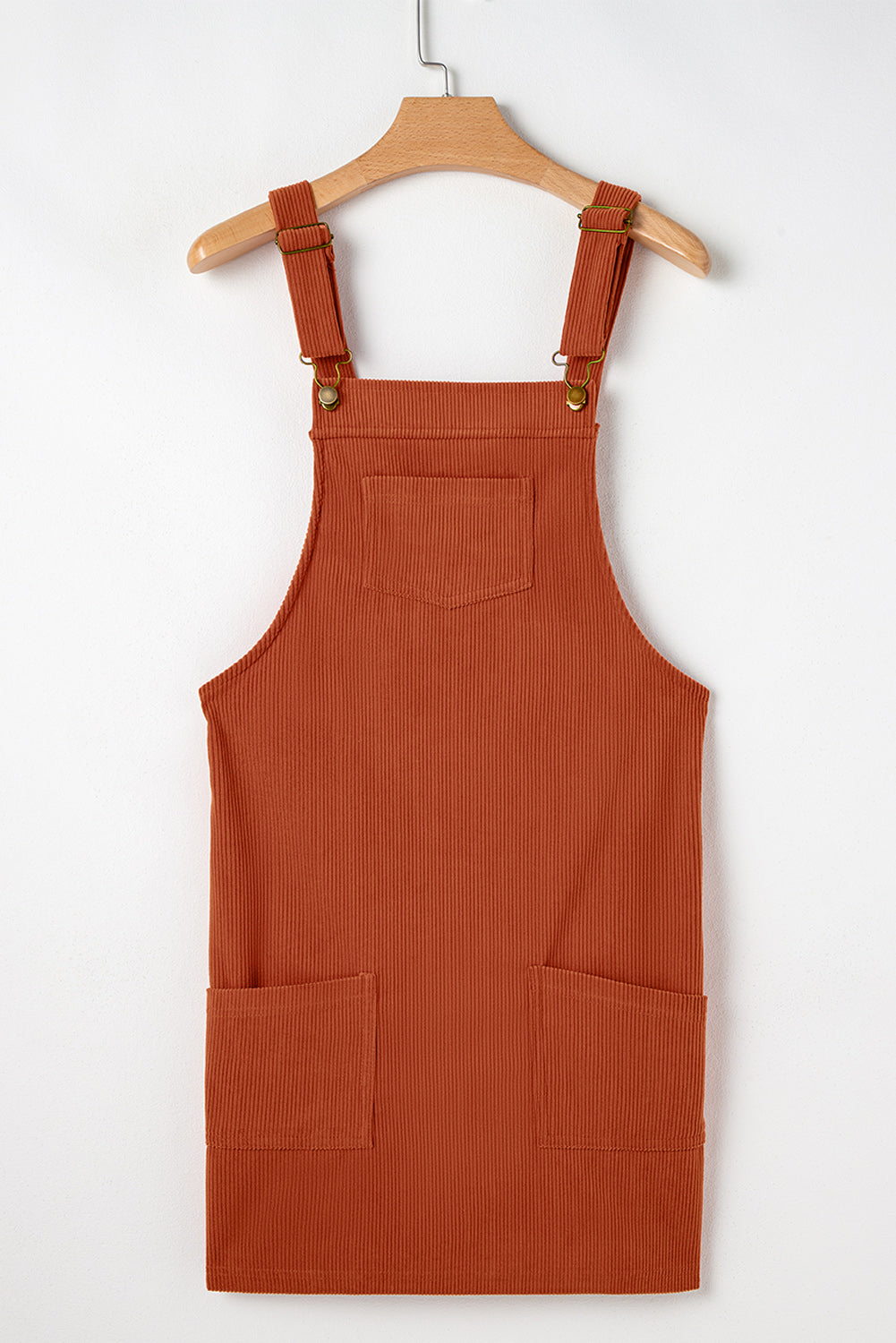 Alexis Front Pockets Corduroy Overall Dress. - Threaded Pear