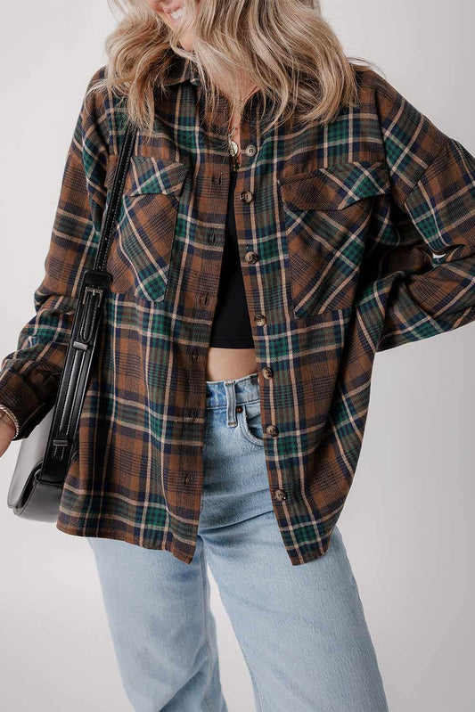 Threaded Pear Elizabeth Plaid Print Chest Shirt