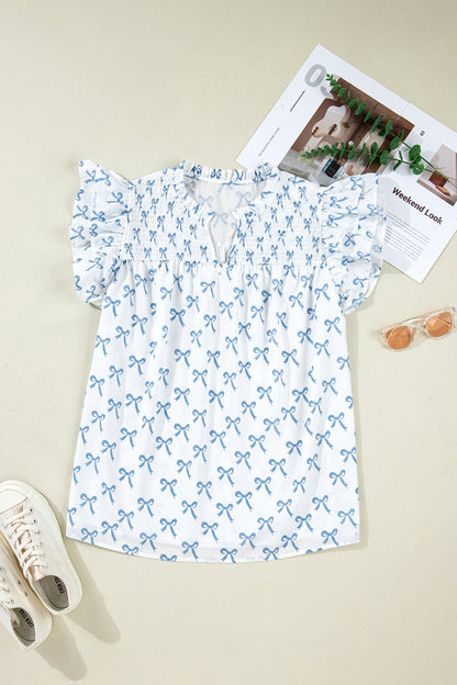 Threaded Pear Melody Short Sleeve Bow PLUS Top