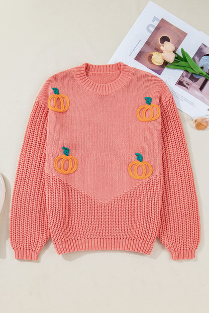 Threaded Pear Kirahira Embroidered Thanksgiving Holiday Sweater