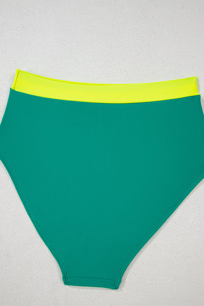 Cora Patchwork High Waisted Bikini by Threaded Pear