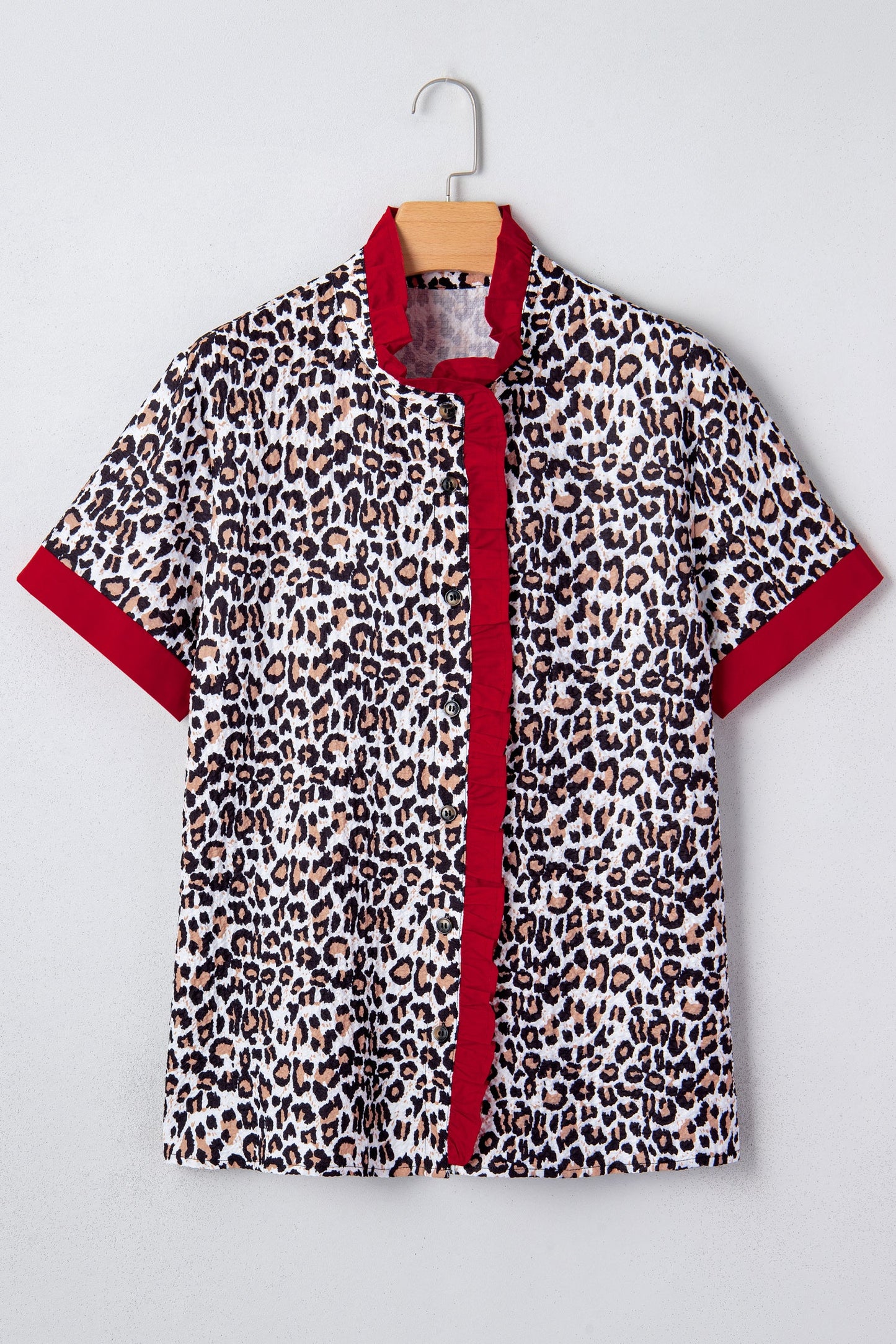 Threaded Pear Laura Contrast Frilled Trimmed Shirt