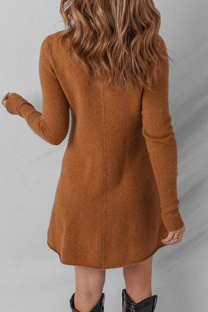 Threaded Pear Madeline Ribbed Mini Sweater Dress