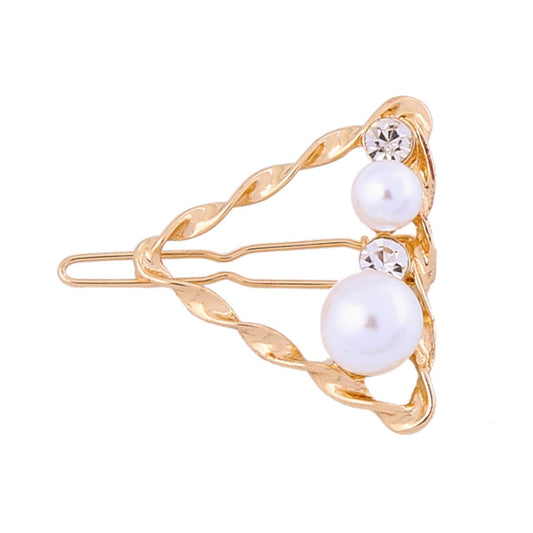 Cubic Zirconia & Pearl Goldtone Four-Piece Hair Clip Set