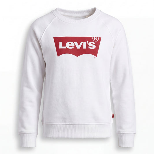 Levi's Toddler Boys' Key Item Logo Crew Sweatshirt, White, Size 3T