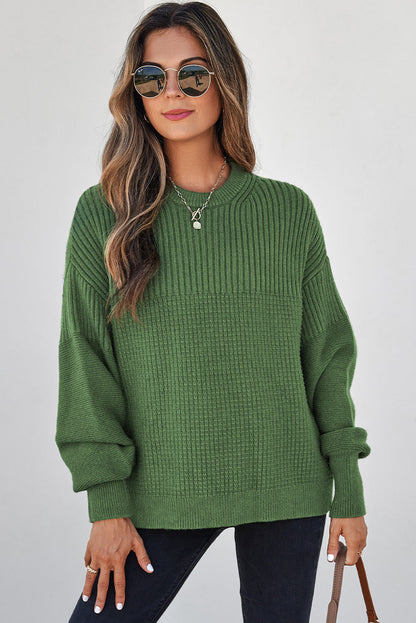 Threaded Pear Julietta Mixed Textured Knitted Sweater