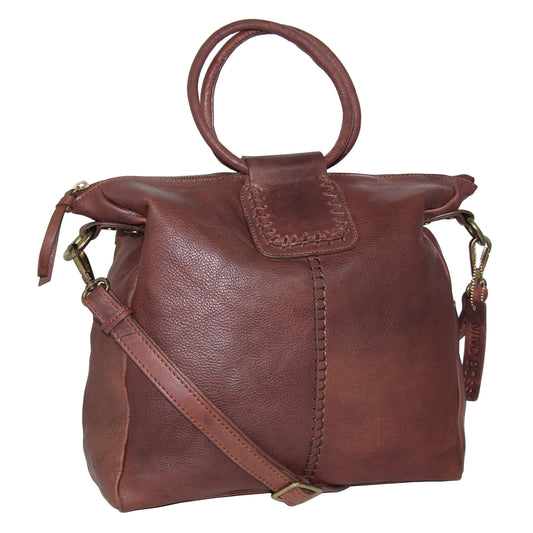 Nino Bossi Tonya's Ring Leather Tote - Chestnut