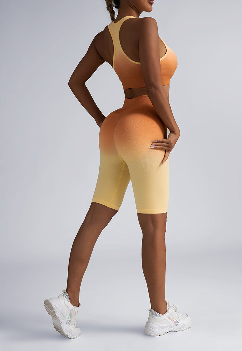 Seamless Women's Activewear Sets – 2-Piece Crop Top & High Waist Shorts/Leggings