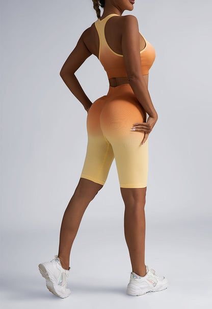 Seamless Women's Activewear Sets – 2-Piece Crop Top & High Waist Shorts/Leggings