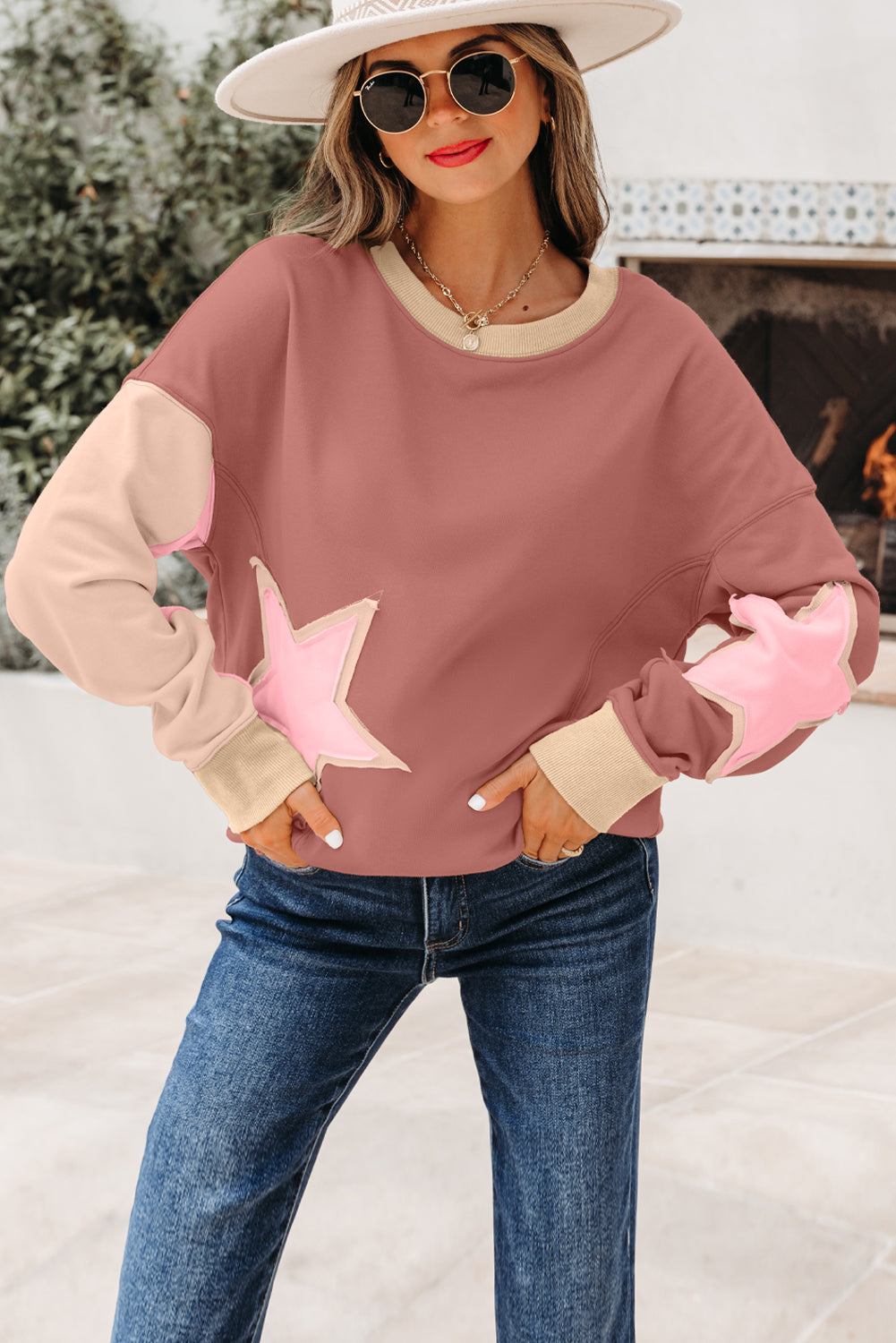 Threaded Pear Bern Hem Drop Shoulder Sweatshirt