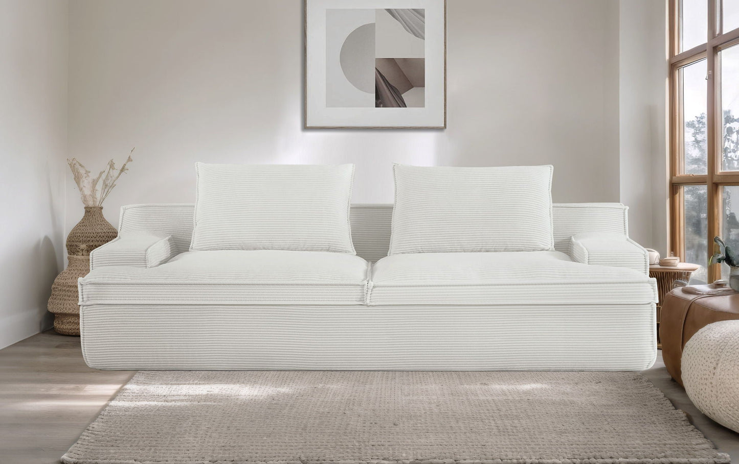 Nimbus - Oversized Full Foam 4 Seater Couch for Living Room Upholstered in Soft, Wide Armrests