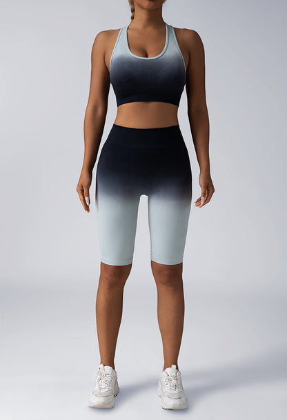 Seamless Women's Activewear Sets – 2-Piece Crop Top & High Waist Shorts/Leggings
