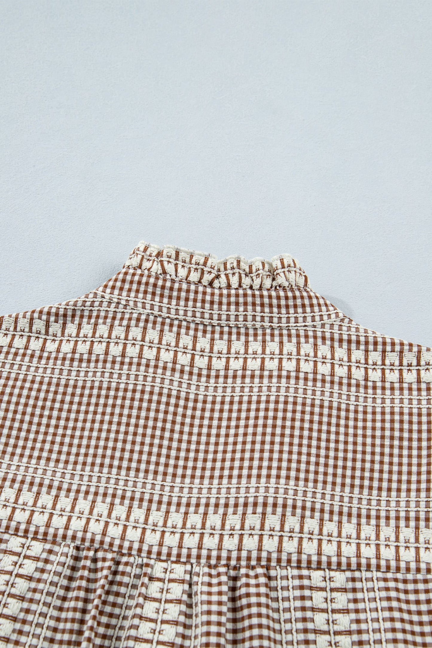 Threaded Pear Maggie Puff Sleeve Gingham Blouse