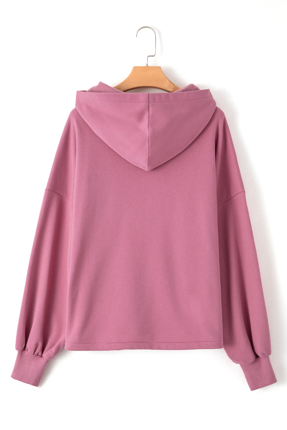 Threaded Pear Kate Fleece Lined Half Zipper Kangaroo Pockets Loose Hoodie