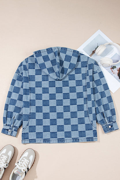 Threaded Pear Taracella Checkerboard Zipped Kangaroo Hoodie