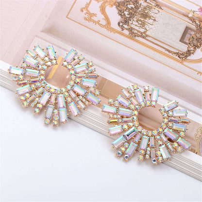 Cubic Zirconia & Goldtone Geometric Cluster Stud Earrings