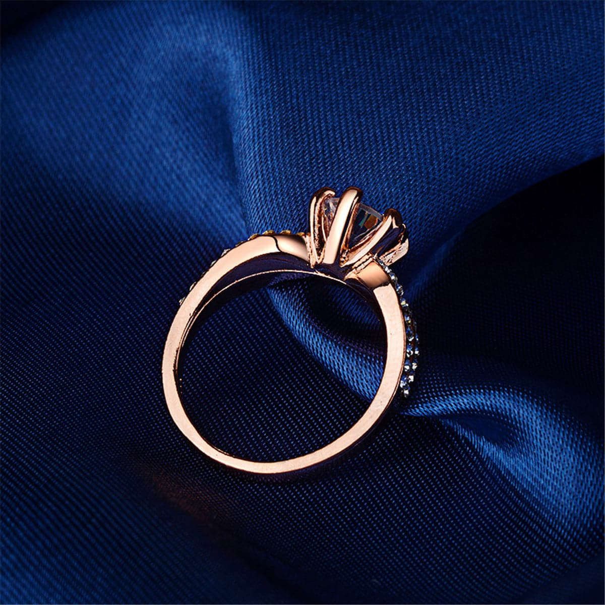 Cubic Zirconia & Rose Goldtone Pavé Ring-9