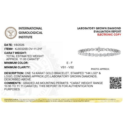 Oval Shaped Lab Grown Diamond (F/VS) Bracelet in 14K Gold