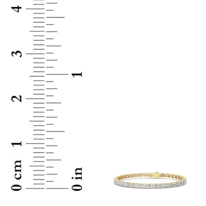 Oval (F/VS) Lab Grown Diamond Prong 14K Yellow Gold Classic Line Tennis Bracelet