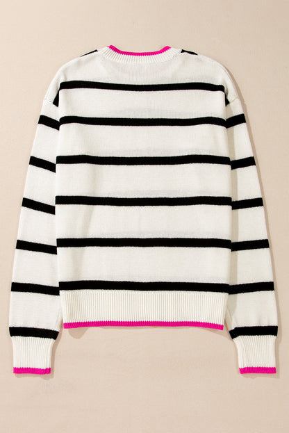 Threaded Pear Avery Contrast Drop Shoulder Sweater