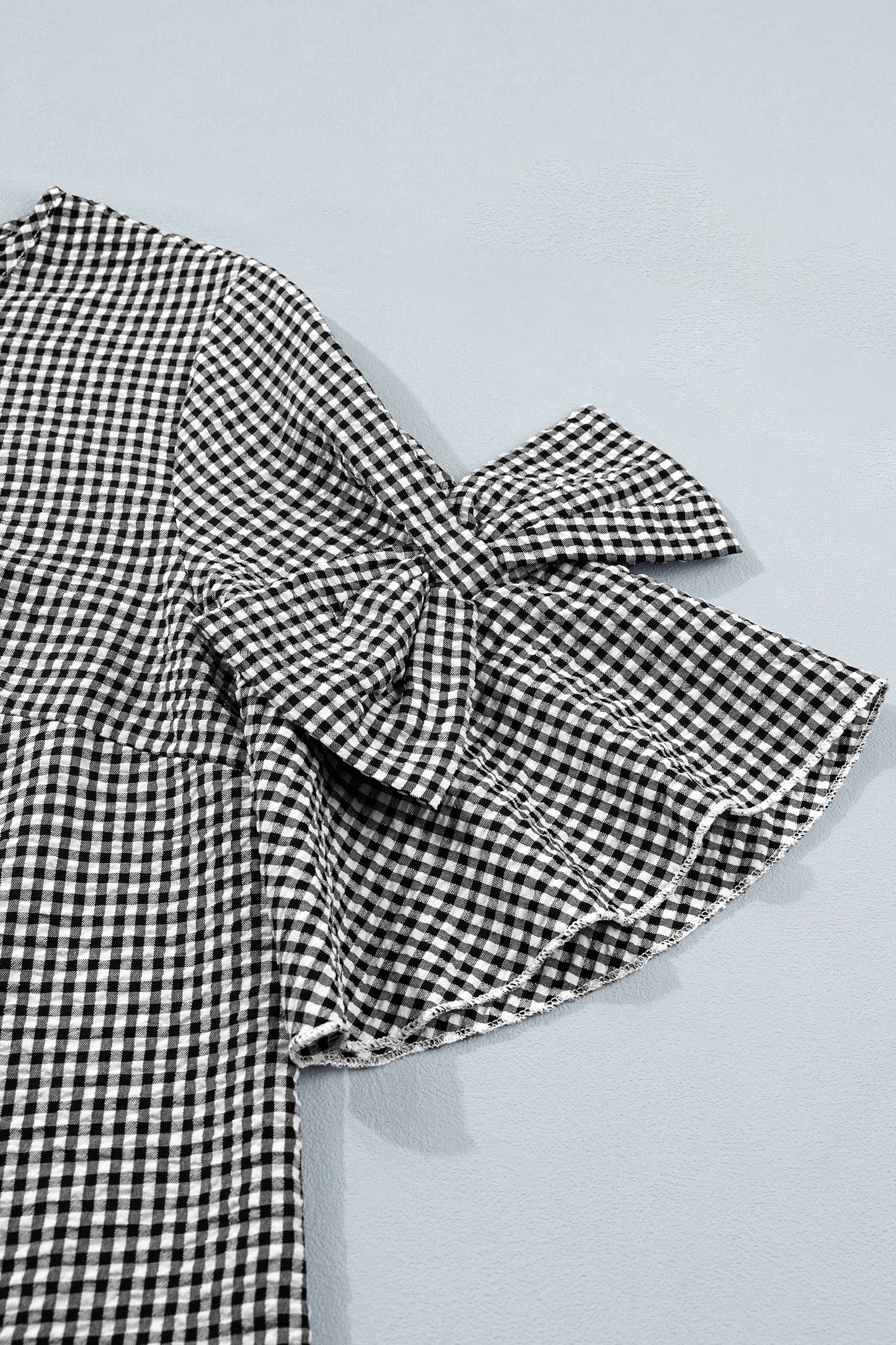 Threaded Pear Carolina Ruffled Half Sleeve Blouse
