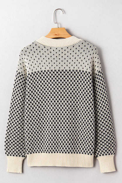 Threaded Pear Kinley Pattern Lantern Sleeve Sweater