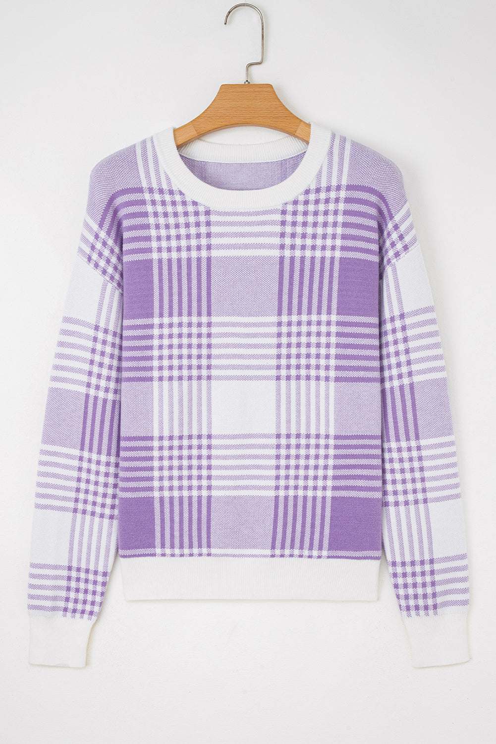 Giuliana Ribbed Trim Loose Sweater - Lilac / L - 12/14