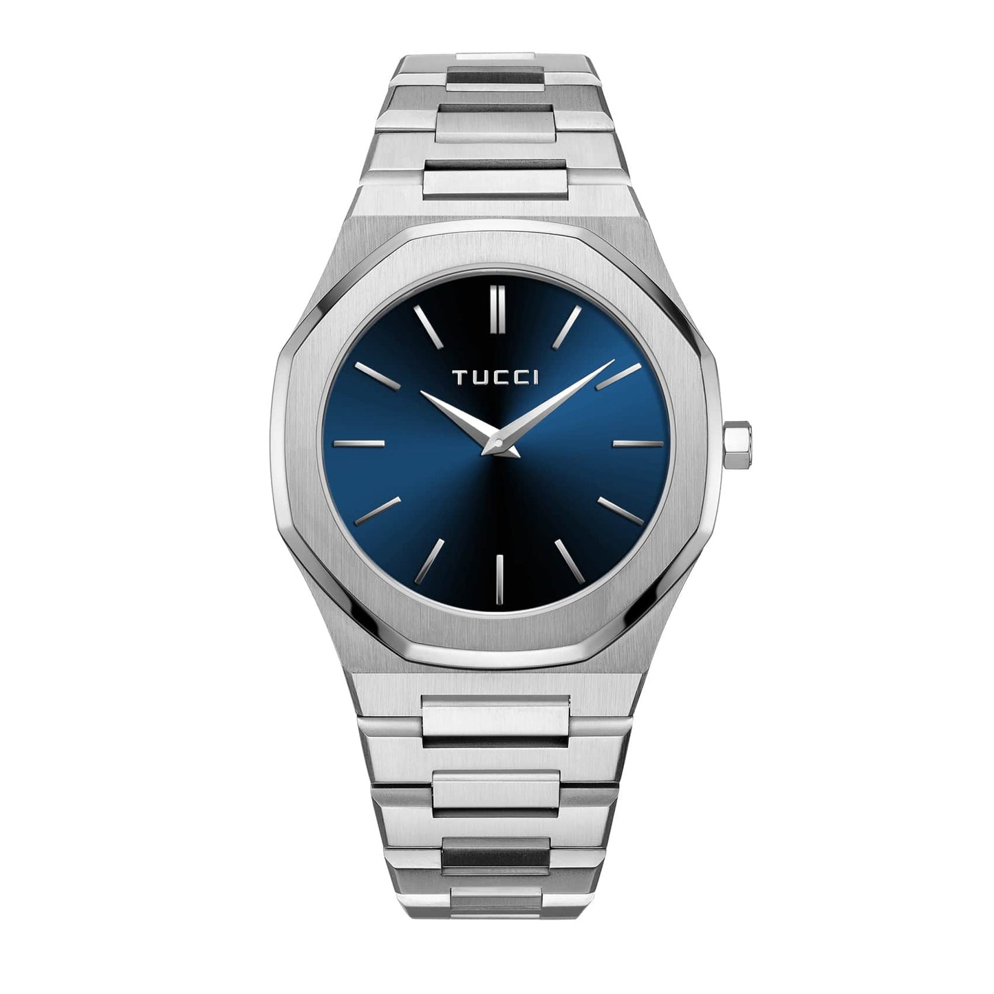 Silver Tone Blue-