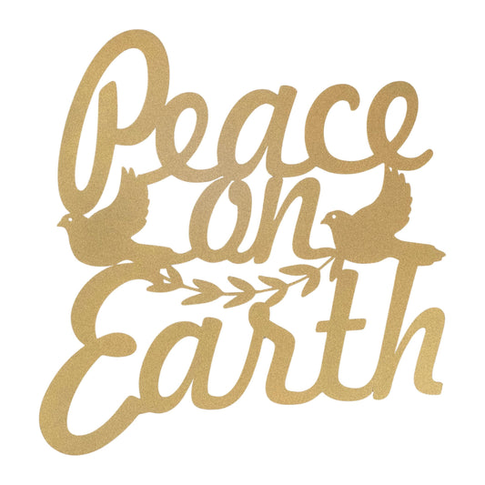 Melrose International Cut Metal Peace on Earth Plaque 15.5"H