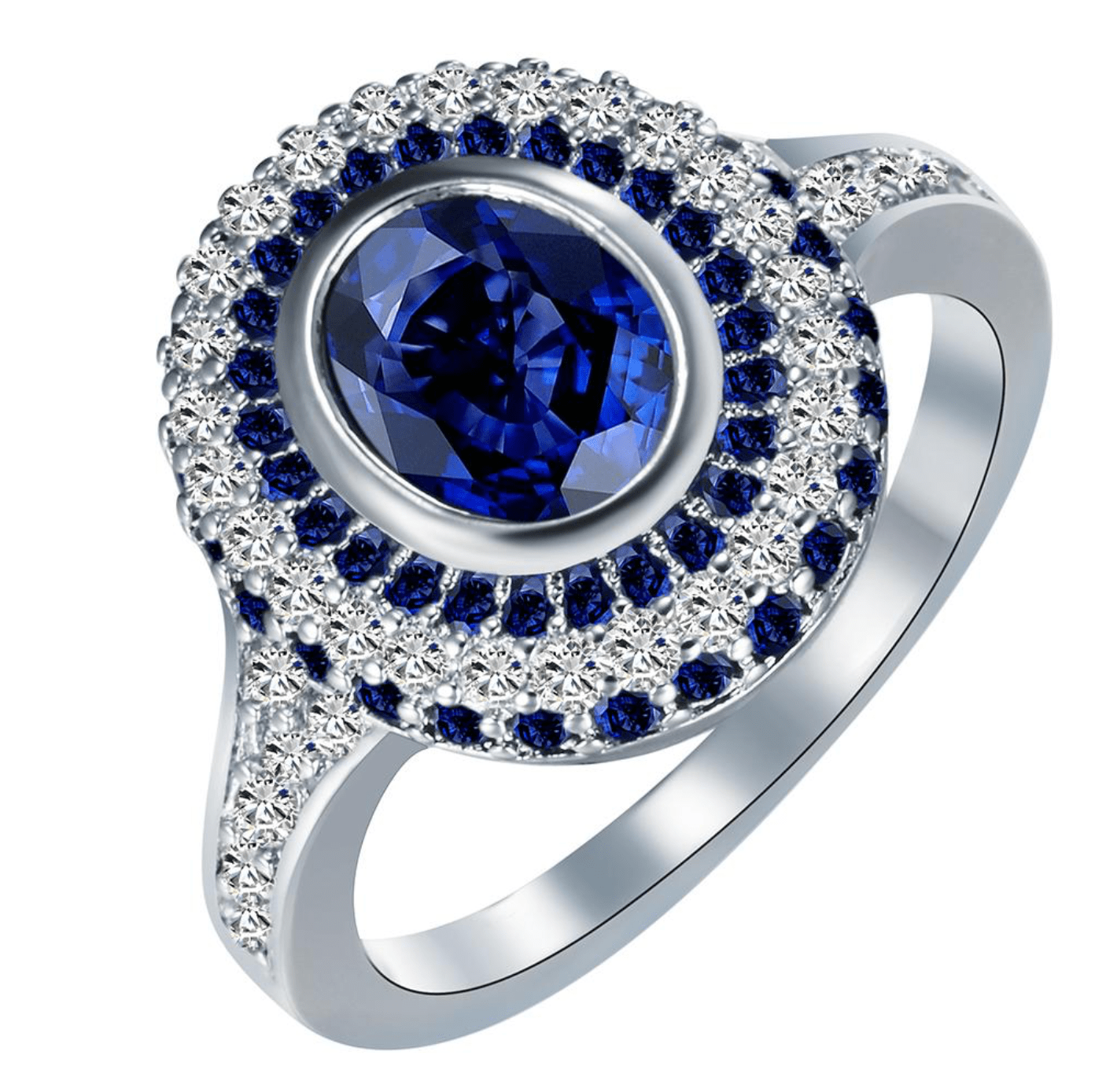 Sapphire Blue and Clear-