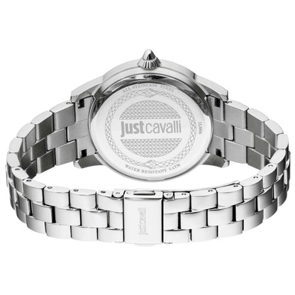 Jc1l006m0065 Women's Just Cavalli Logo Mohair Silver Quartz Watch