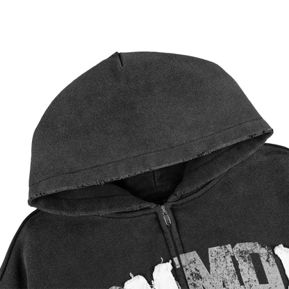 Common Hype Varsity Zip Up Hoodie Black