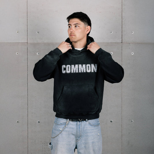 Common Hype Rhinestone Hoodie Vintage Black