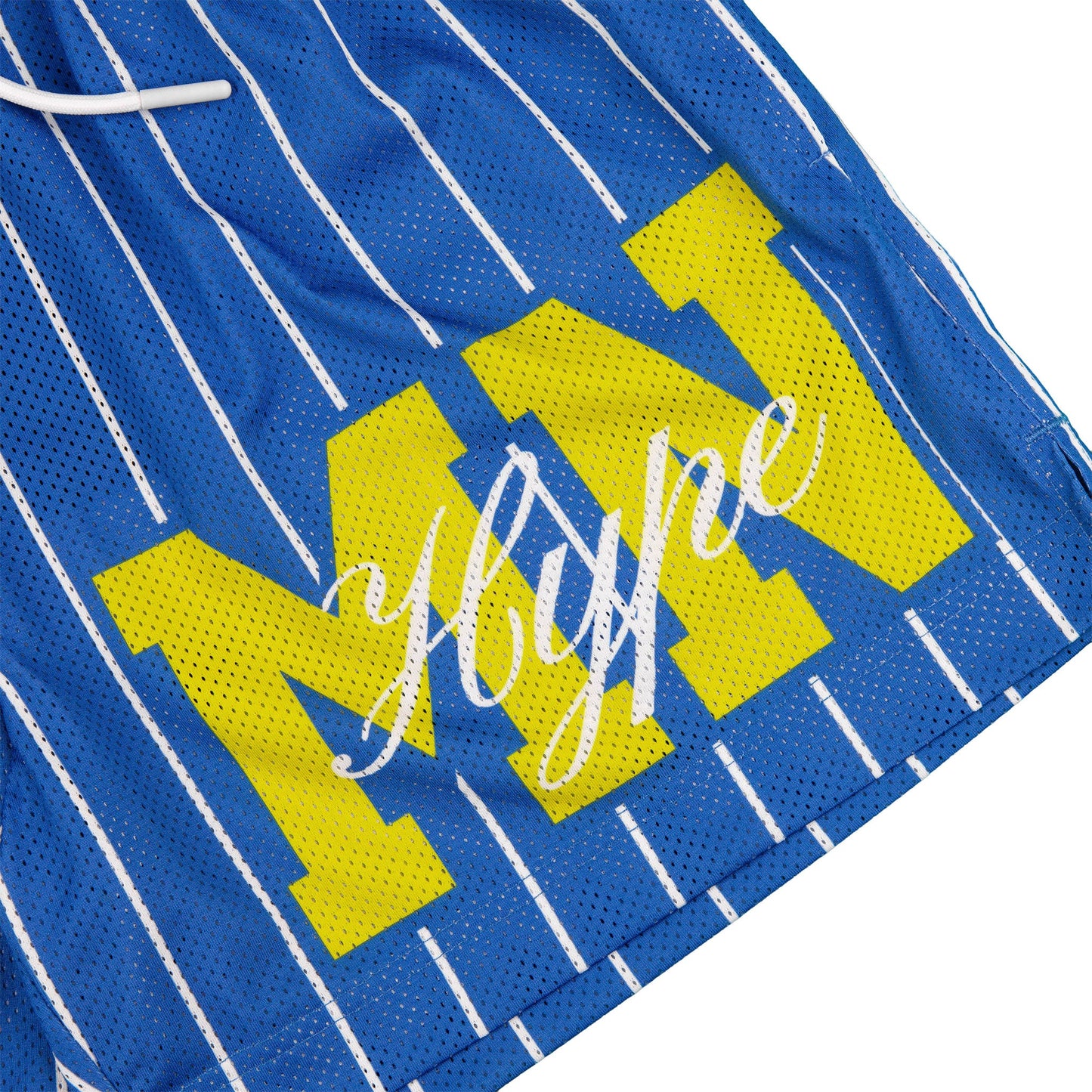 Common Hype Statement Pinstripe Mesh Short Royal Blue