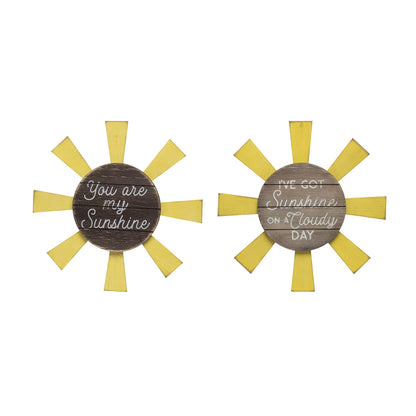 MDF Sun Wall Decor Set of 2 Spring Summer Home Decorations Wall Art Wood