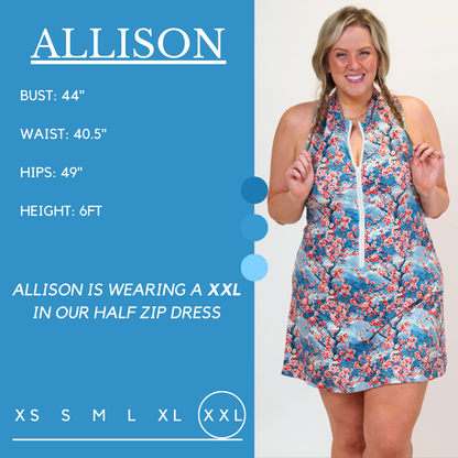 Constantly Varied Gear Half Zip Dress - Cherry Blossoms