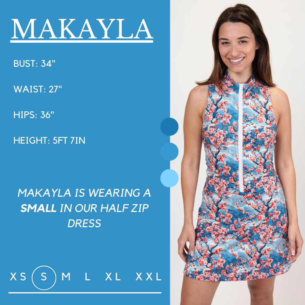 Constantly Varied Gear Half Zip Dress - Cherry Blossoms