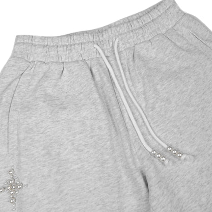 Commons Pearled Star Sweatshort Heather Grey