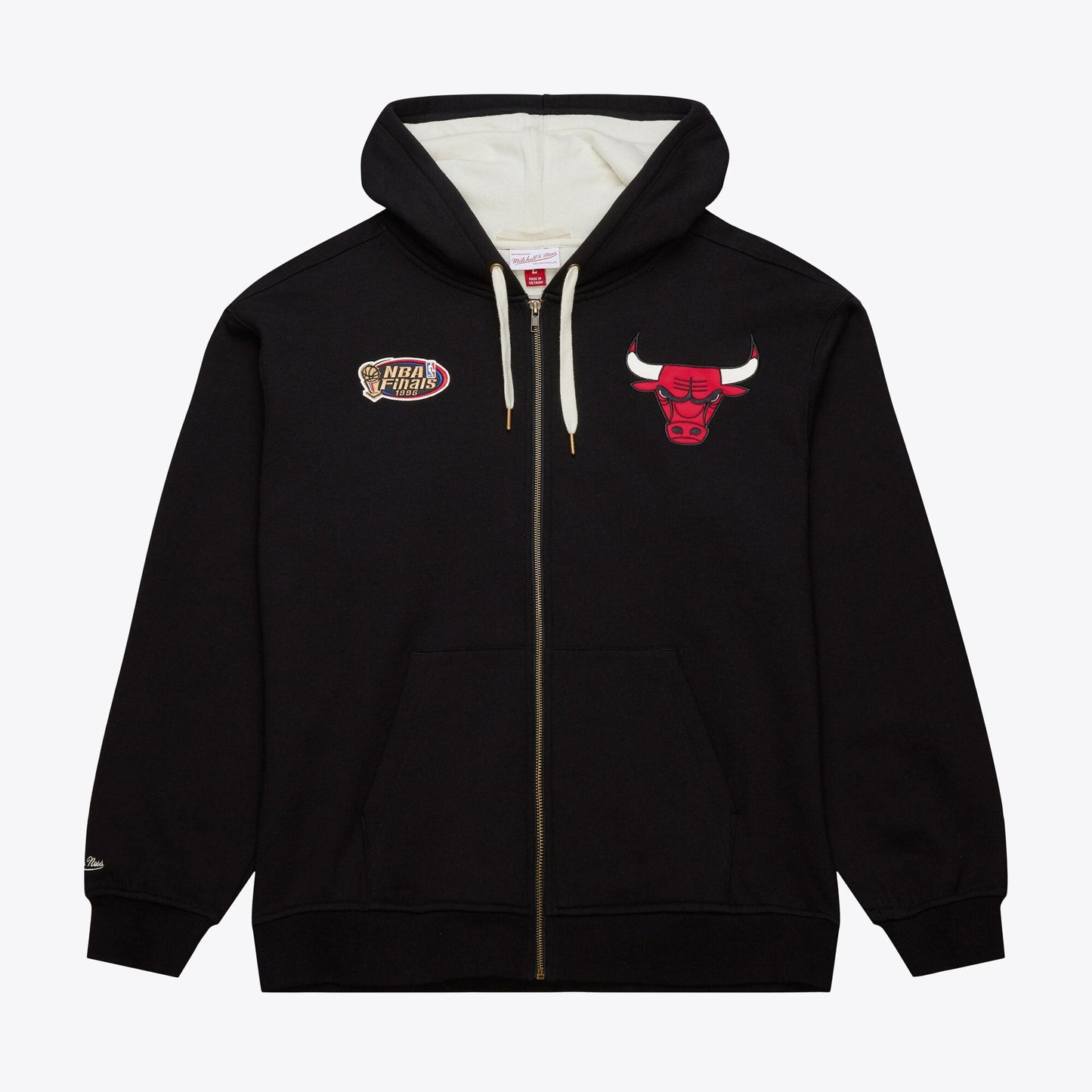 Men's Mitchell & Ness Playoff Win 2.0 Full Zip Fleece Vintage Logo Bulls